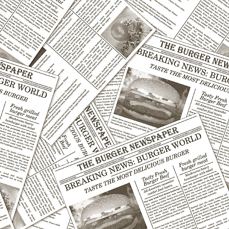 Basicmed Burgerpapier Newspaper grau