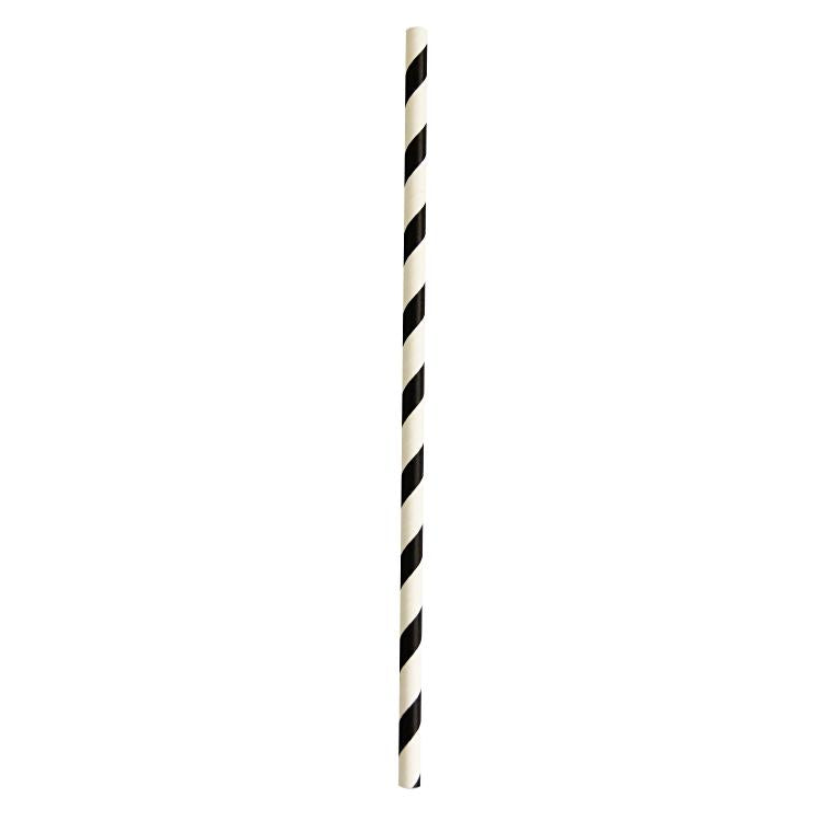 Basicmed Papiertrinkhalm schwarz/weiss