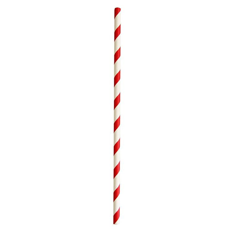 Basicmed Papiertrinkhalm rot/weiss