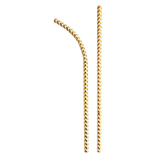 Basicmed Papiertrinkhalm gold/weiss