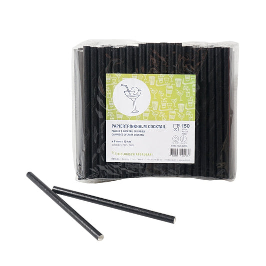 Basicmed Papiertrinkhalm schwarz