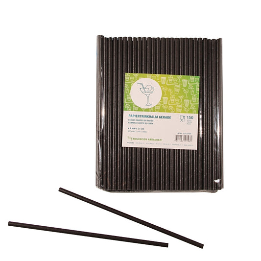 Basicmed Papiertrinkhalm schwarz