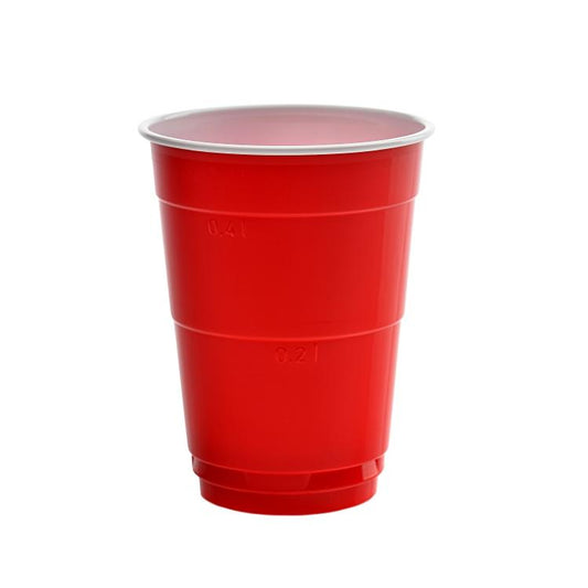 Basicmed Party Cup 0,4l rot-weiß