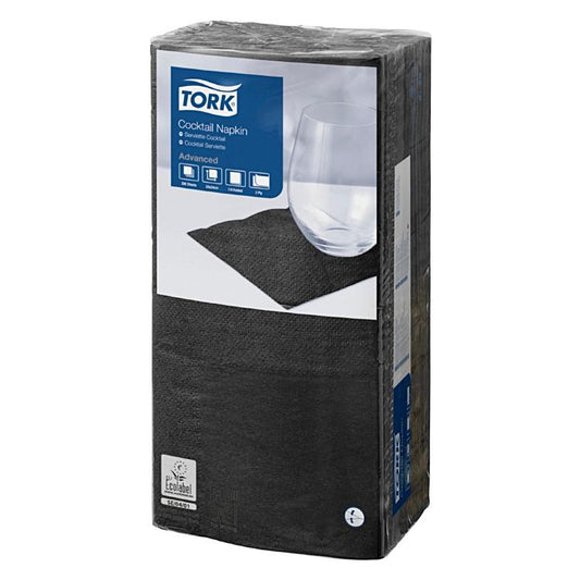 Basicmed Tork Cocktailserviette schwarz