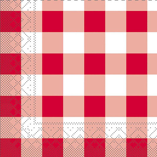 Basicmed Serviette Karo  rot