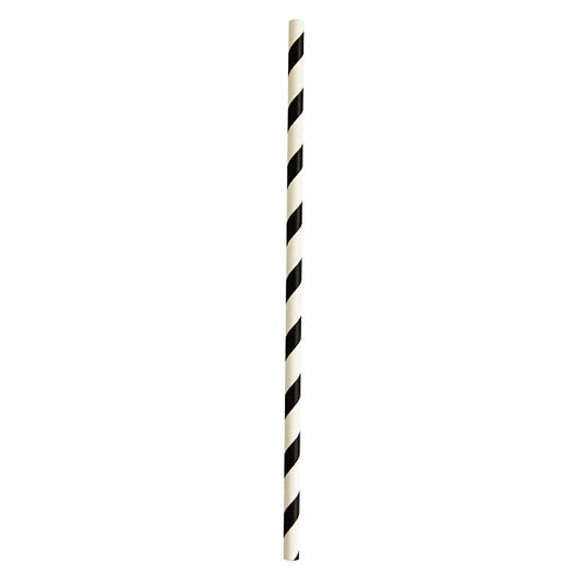 Basicmed Papiertrinkhalm schwarz/weiss