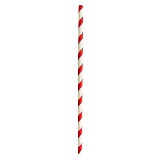 Basicmed Papiertrinkhalm rot/weiss