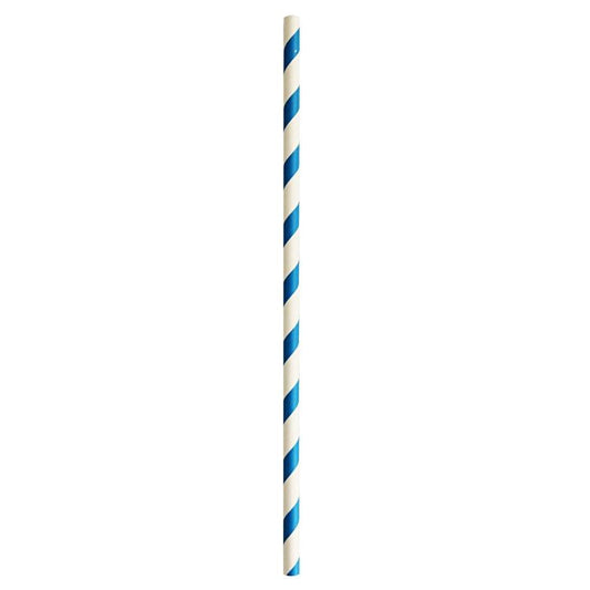 Basicmed Papiertrinkhalm blau/weiss