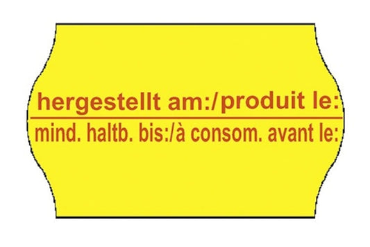 Basicmed Etiketten zweizeilig gelb