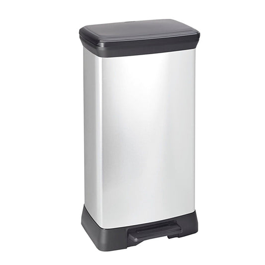 Basicmed Treteimer 50L Metalloptik