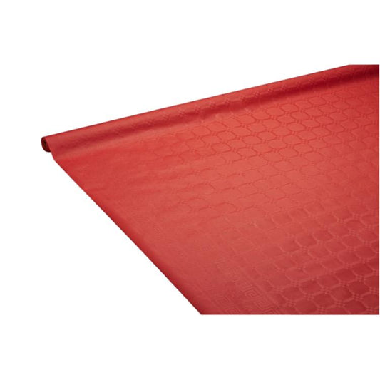 Basicmed Tischtuchrolle Damast rot
